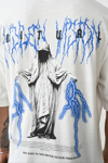 Unisex Baskılı Oversize T-shirt - Beyaz