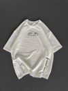 Unisex Baskılı Oversize T-shirt - Beyaz