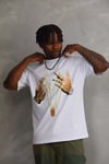 Unisex Baskılı Oversize T-shirt - Beyaz