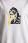 Unisex Baskılı Oversize T-shirt - Beyaz