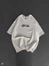 Unisex Baskılı Oversize T-shirt - Beyaz