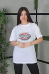 Unisex Baskılı Oversize T-shirt - Beyaz