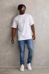 Unisex Baskılı Oversize T-shirt - Beyaz