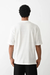 Unisex Baskılı Oversize T-shirt - Beyaz