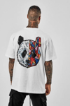 Unisex Baskılı Oversize T-shirt - Beyaz