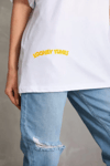 Unisex Baskılı Oversize T-shirt - Beyaz