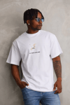 Unisex Baskılı Oversize T-shirt - Beyaz