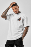 Unisex Baskılı Oversize T-shirt - Beyaz