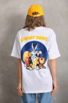 Unisex Baskılı Oversize T-shirt - Beyaz