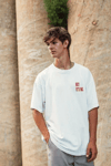 Unisex Baskılı Oversize T-shirt - Beyaz