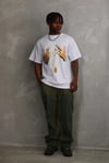 Unisex Baskılı Oversize T-shirt - Beyaz