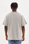 Unisex Baskılı Oversize T-shirt - Gri