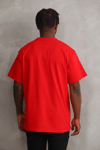 Unisex Baskılı Oversize T-shirt - Kırmızı