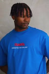 Unisex Baskılı Oversize T-shirt - Mavi