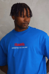 Unisex Baskılı Oversize T-shirt - Mavi