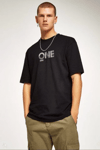 Unisex Baskılı Oversize T-shirt - Siyah
