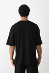 Unisex Baskılı Oversize T-shirt - Siyah