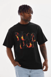 Unisex Baskılı Oversize T-shirt - Siyah