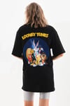 Unisex Baskılı Oversize T-shirt - Siyah
