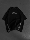 Unisex Baskılı Oversize T-shirt - Siyah