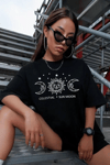 Unisex Baskılı Oversize T-shirt - Siyah
