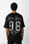 Unisex Baskılı Oversize T-shirt - Siyah