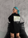 Unisex Baskılı Oversize T-shirt - Siyah