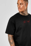 Unisex Baskılı Oversize T-shirt - Siyah