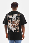 Unisex Baskılı Oversize T-shirt - Siyah