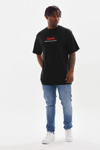 Unisex Baskılı Oversize T-shirt - Siyah