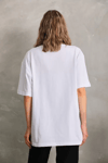 Unisex Bisiklet Yaka 20/1 Düz Oversize T-shirt - Beyaz