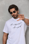 Unisex Bisiklet Yaka Baskılı Oversize T-shirt - Siyah