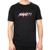Unisex Bisiklet Yaka Baskılı Oversize T-shirt - Siyah