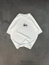 Unisex Bisiklet Yaka Baskılı Oversize T-shirt - Beyaz
