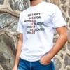 Unisex Bisiklet Yaka Baskılı Oversize T-shirt - Beyaz