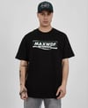 Unisex Bisiklet Yaka Baskılı Oversize T-shirt - Siyah