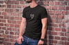 Unisex Bisiklet Yaka Baskılı Oversize T-shirt - Siyah