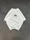 Unisex Bisiklet Yaka Baskılı Oversize T-shirt - Beyaz