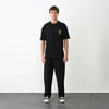 Unisex Bisiklet Yaka Baskılı Oversize T-shirt - Siyah