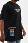 Unisex Bisiklet Yaka Baskılı Oversize T-shirt - Beyaz