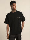 Unisex Bisiklet Yaka Baskılı Oversize T-shirt - Mavi