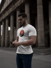 Unisex Bisiklet Yaka Baskılı Oversize T-shirt - Beyaz