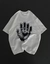 Unisex Bisiklet Yaka Baskılı Oversize T-shirt - Beyaz