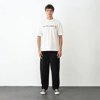 Unisex Bisiklet Yaka Baskılı Oversize T-shirt - Beyaz