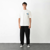 Unisex Bisiklet Yaka Baskılı Oversize T-shirt - Beyaz