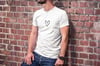 Unisex Bisiklet Yaka Baskılı Oversize T-shirt - Beyaz