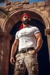 Unisex Bisiklet Yaka Baskılı Oversize T-shirt - Beyaz