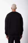 Unisex Biskilet Yaka Üç İplik Sweatshirt - Siyah