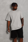 Unisex Oversize Düz Bisiklet Yaka T-shirt - Gri