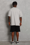 Unisex Oversize Düz Bisiklet Yaka T-shirt - Gri